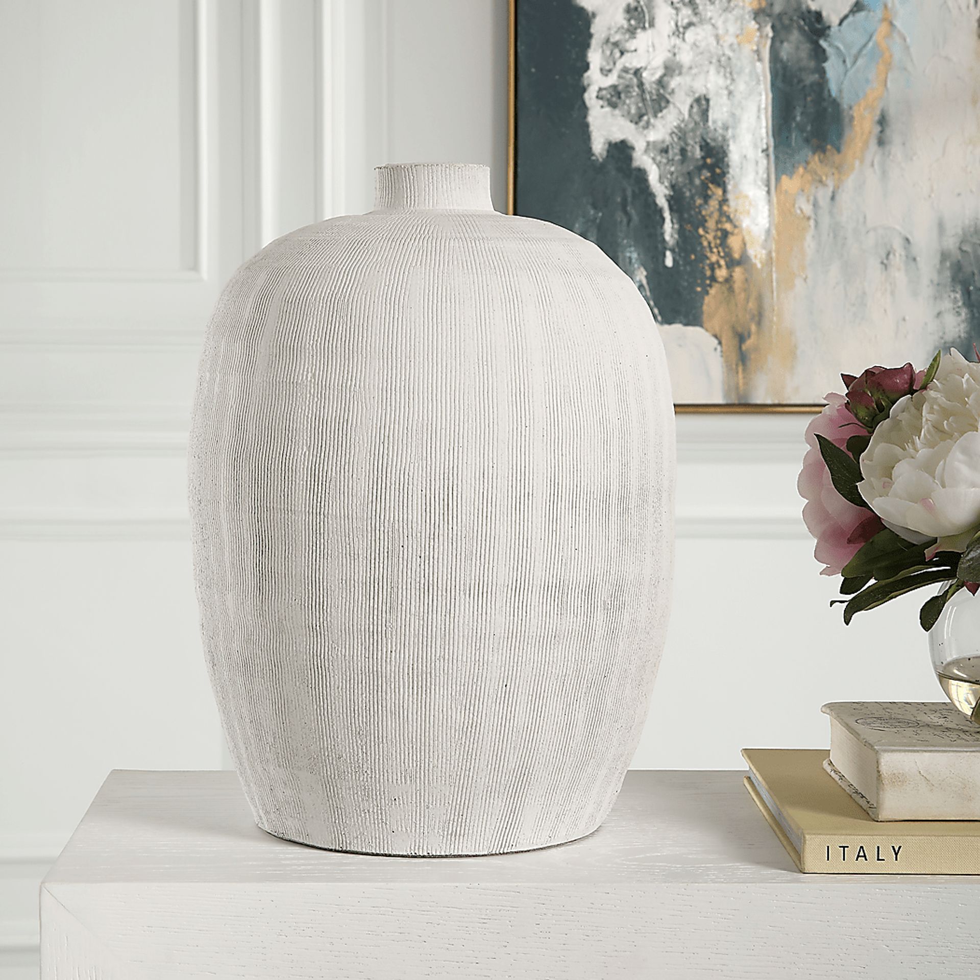 Galvan White Medium Vase - Image 3