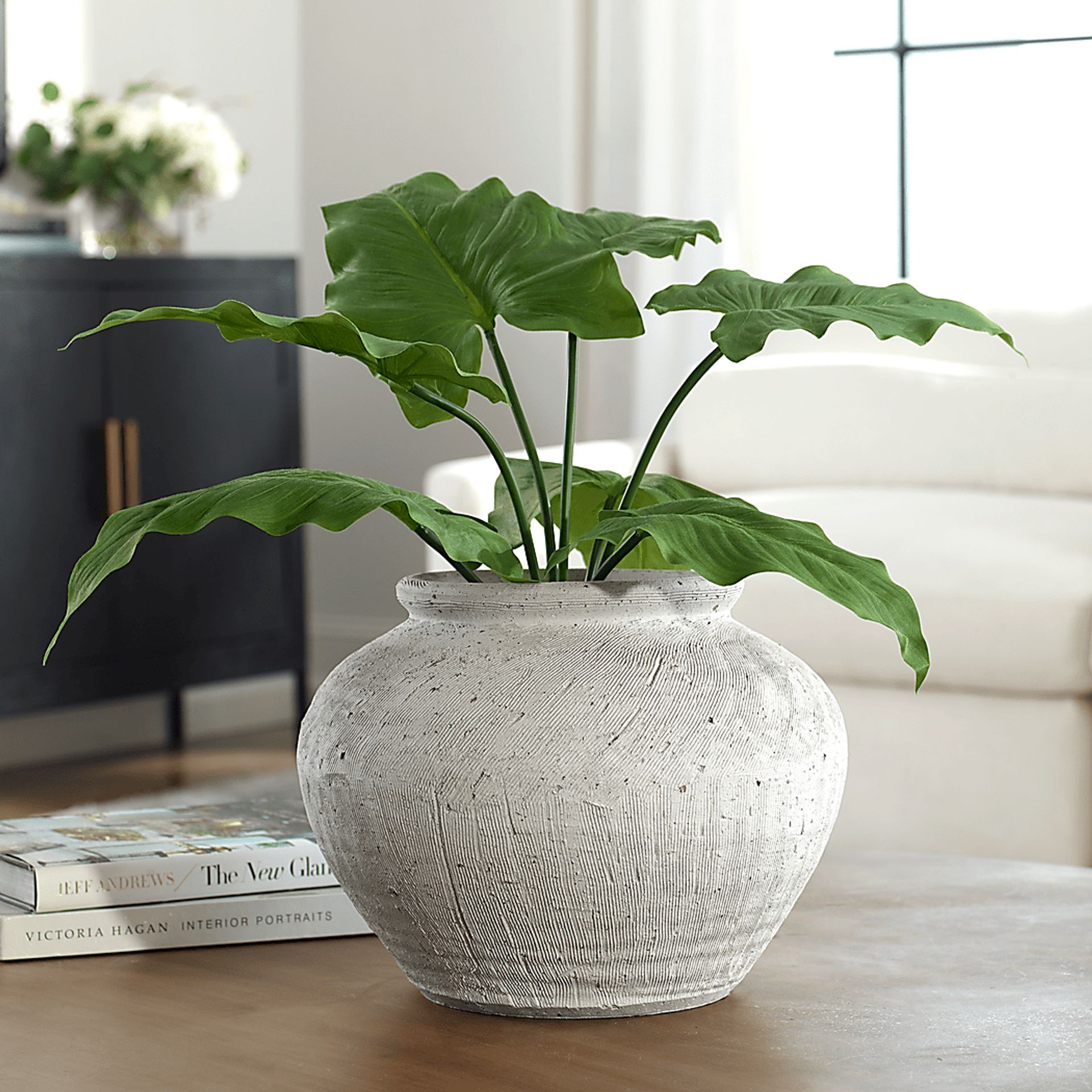 Galvan White Round Vase - Image 2