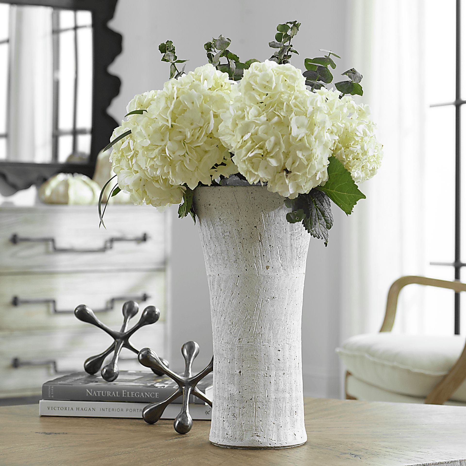 Galvan White Tall Vase - Image 2