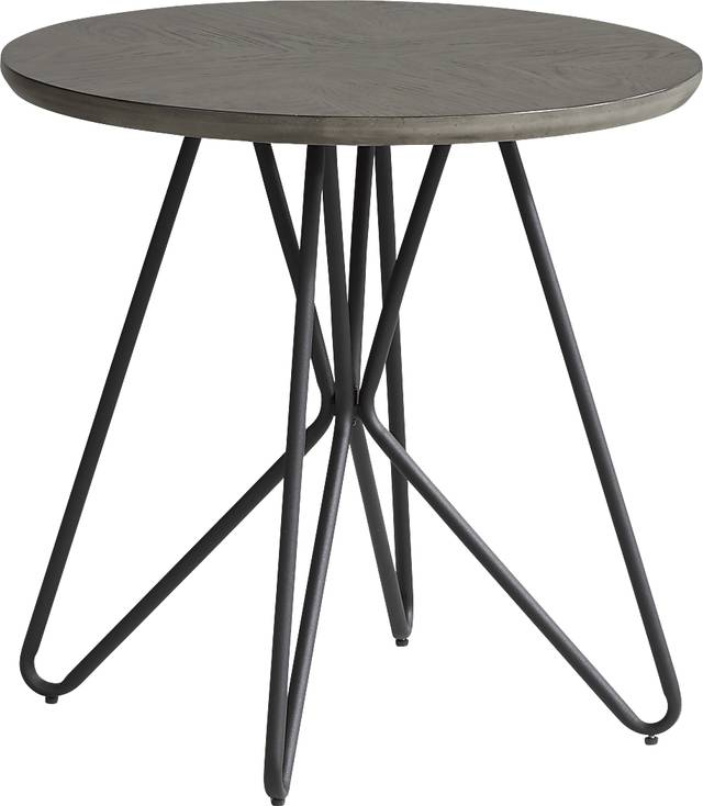 Galvin Gray Round End Table - Thumbnail - Image 1
