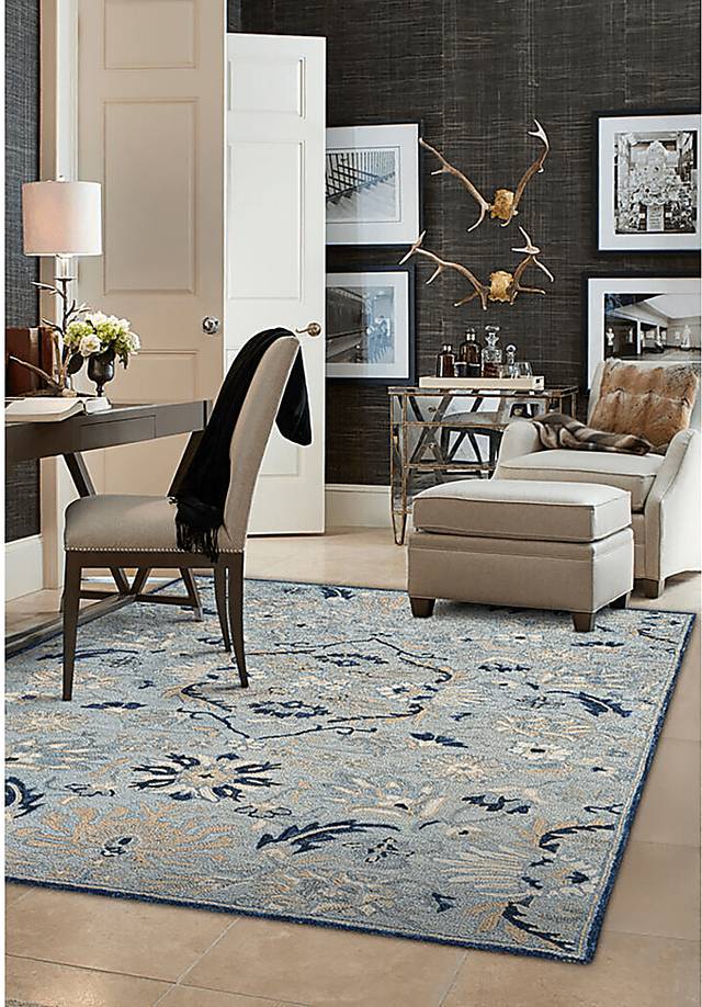 Gamrane Blue 5' x 8' Rug - Thumbnail - Image 2