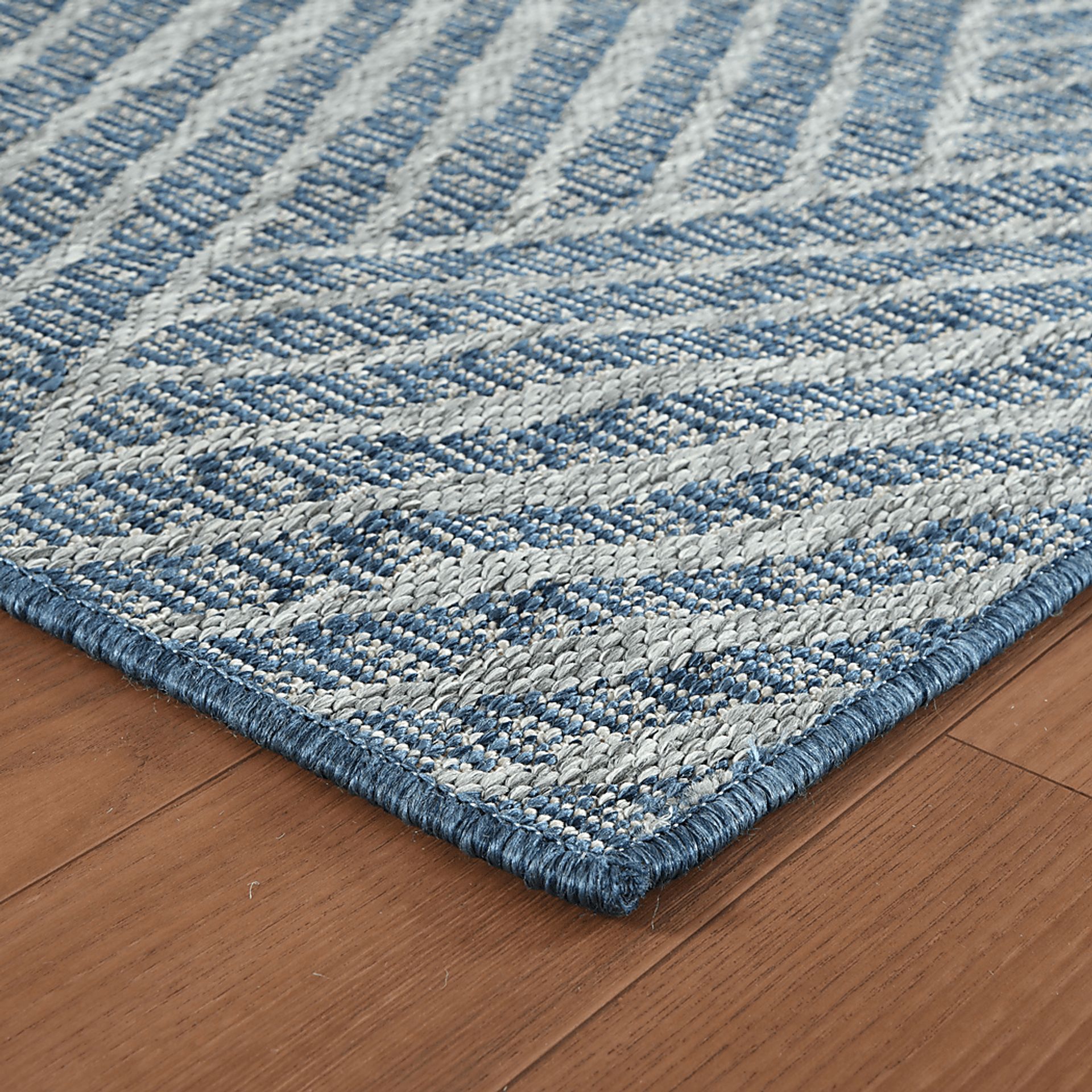 Gamuz Blue 5'3 x 8' Indoor/Outdoor Rug - Image 9