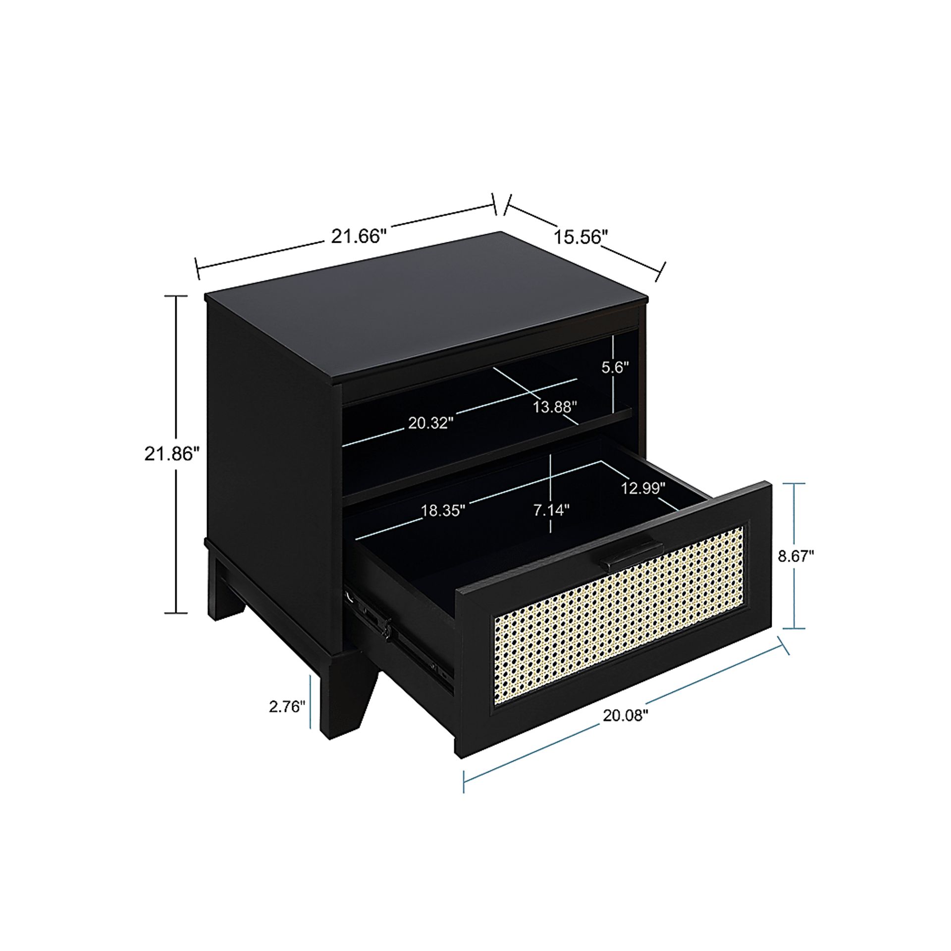 Gansons Black Nightstand - Image 8