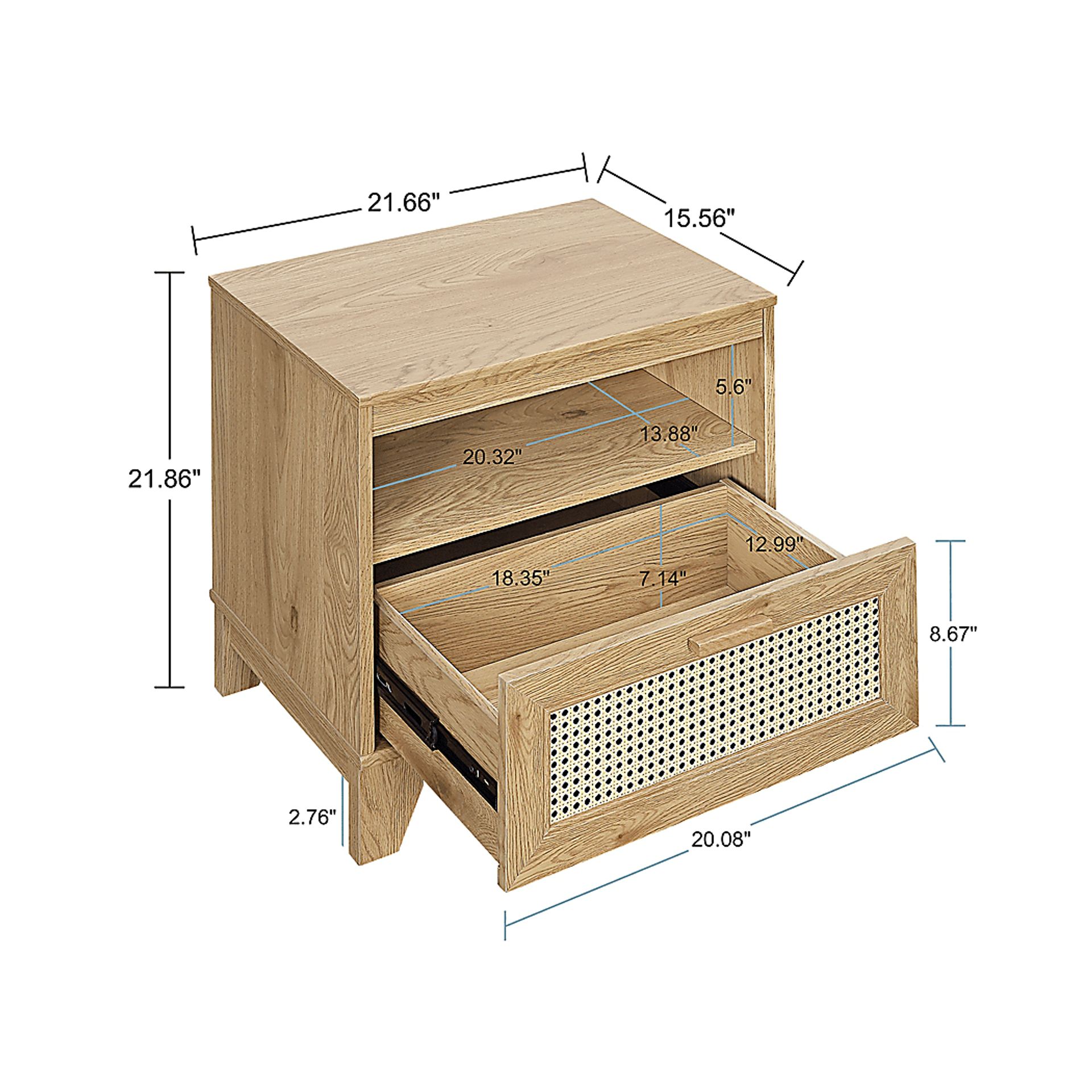 Gansons Natural Nightstand - Image 9