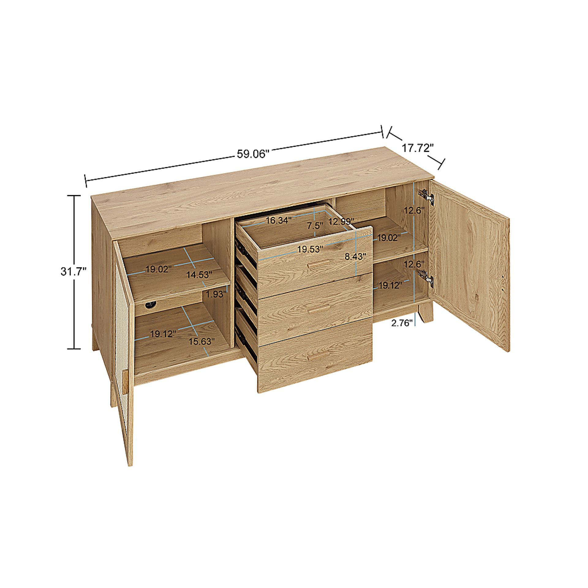Gansons Natural Sideboard - Image 10