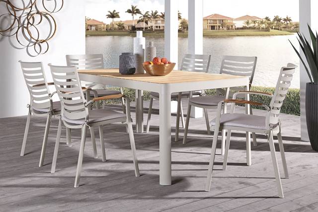 Garden View Sand Rectangle Outdoor Dining Table - Thumbnail - Image 2
