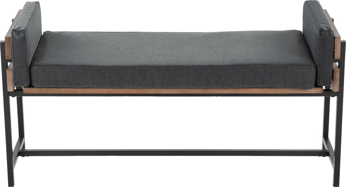 Gardencove I Black Polyurethane Fabric Bench | Rooms to Go