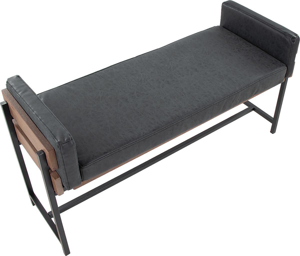 Gardencove I Black Polyurethane Fabric Bench | Rooms to Go