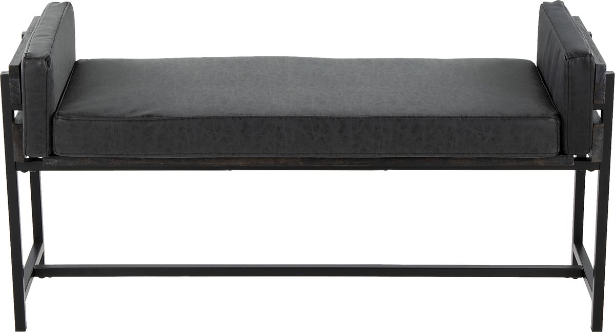 Gardencove II Black Polyurethane Fabric Bench | Rooms to Go
