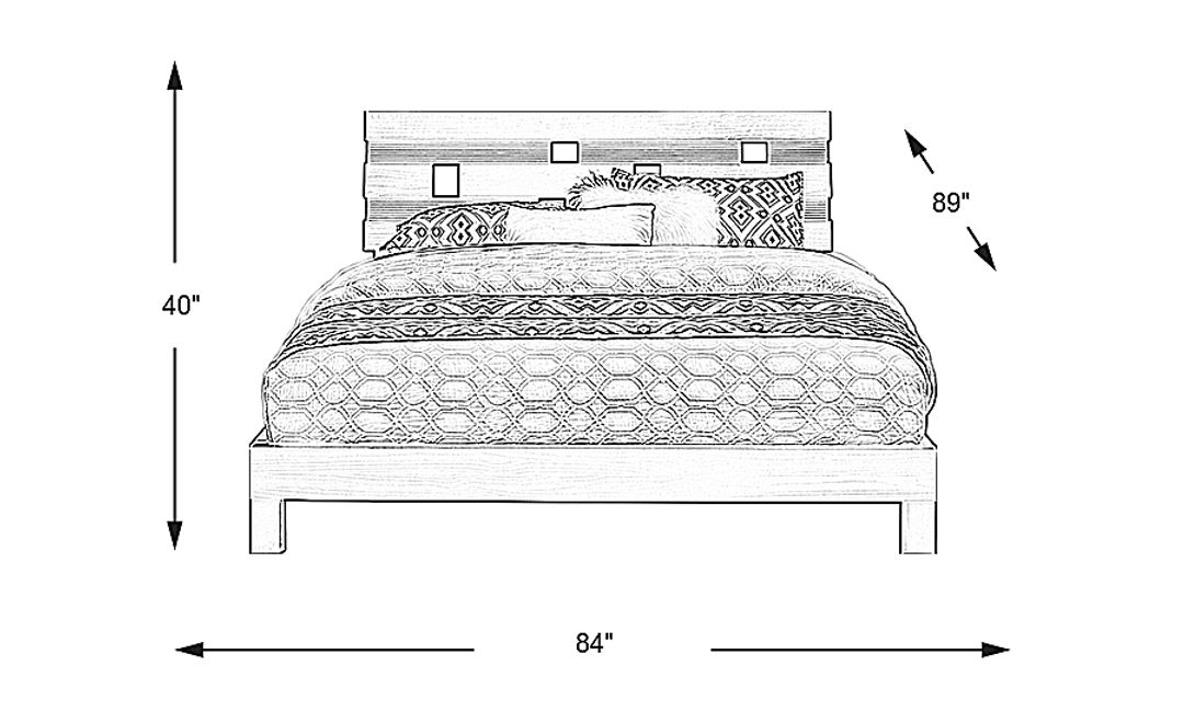 Gardenia Black 3 Pc King Platform Bed