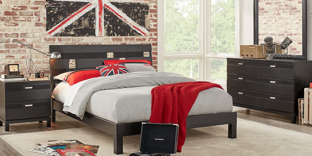 Gardenia 5 Pc Black Black,Colors Twin Bedroom Set Rooms to Go