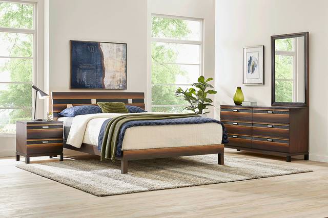 Gardenia Brown 5 Pc King Panel Bedroom - Thumbnail - Image 1