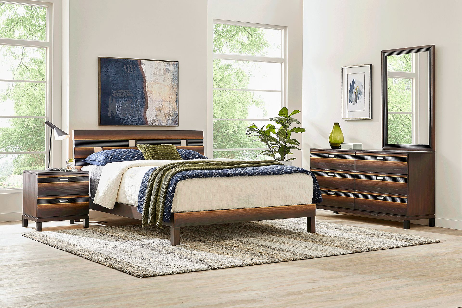 Gardenia Brown 5 Pc King Panel Bedroom - Image 1