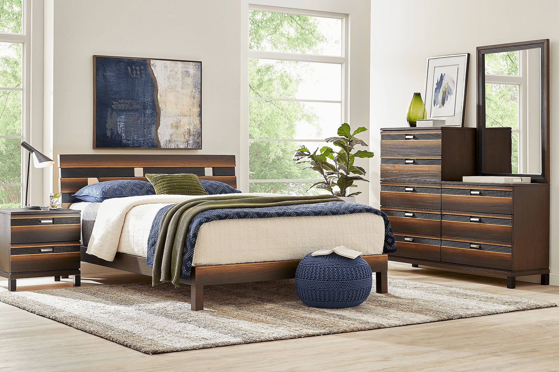 Gardenia Brown 6 Pc Queen Panel Bedroom - Image 1