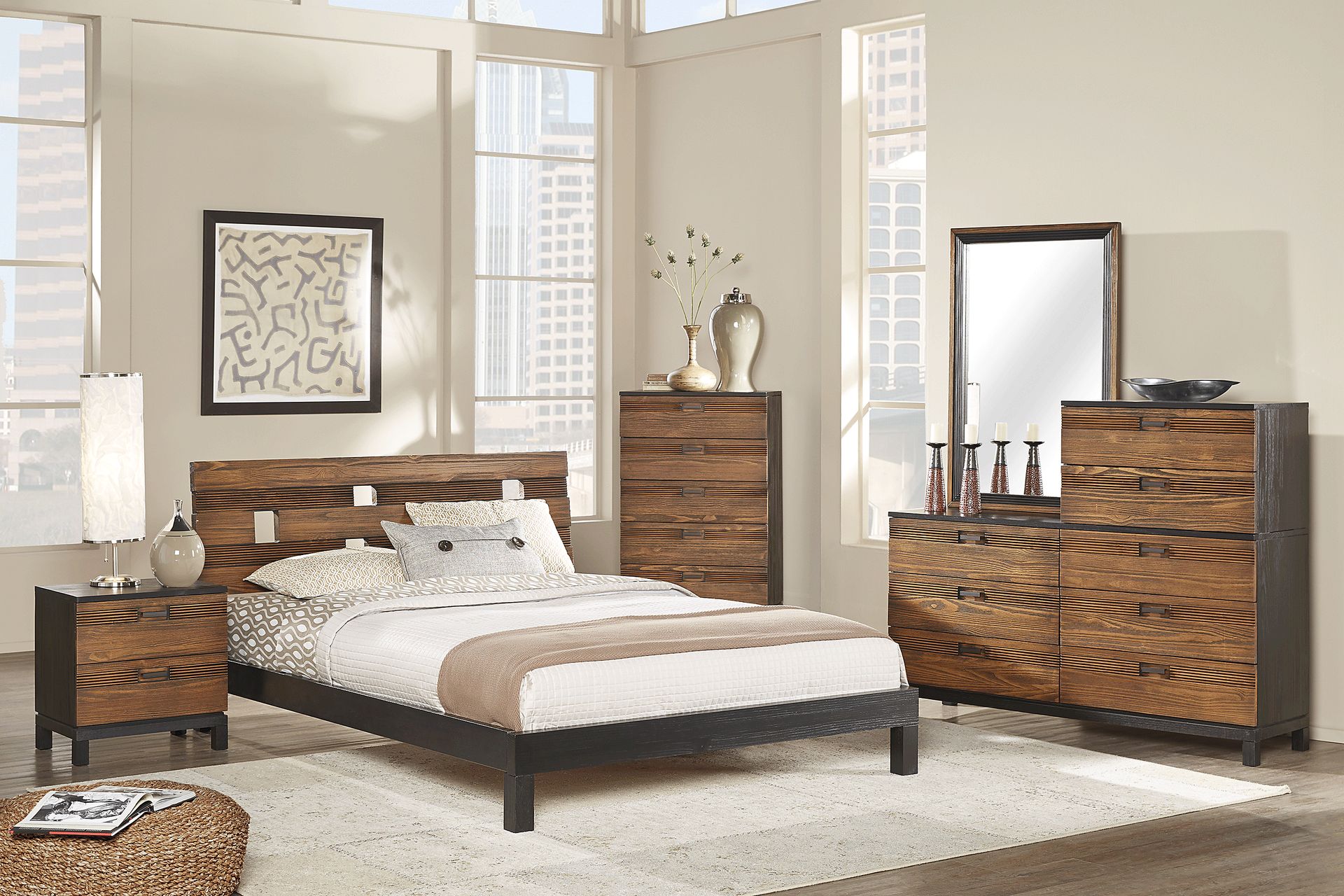 Gardenia Honey 5 Pc Queen Platform Bedroom - Image 1