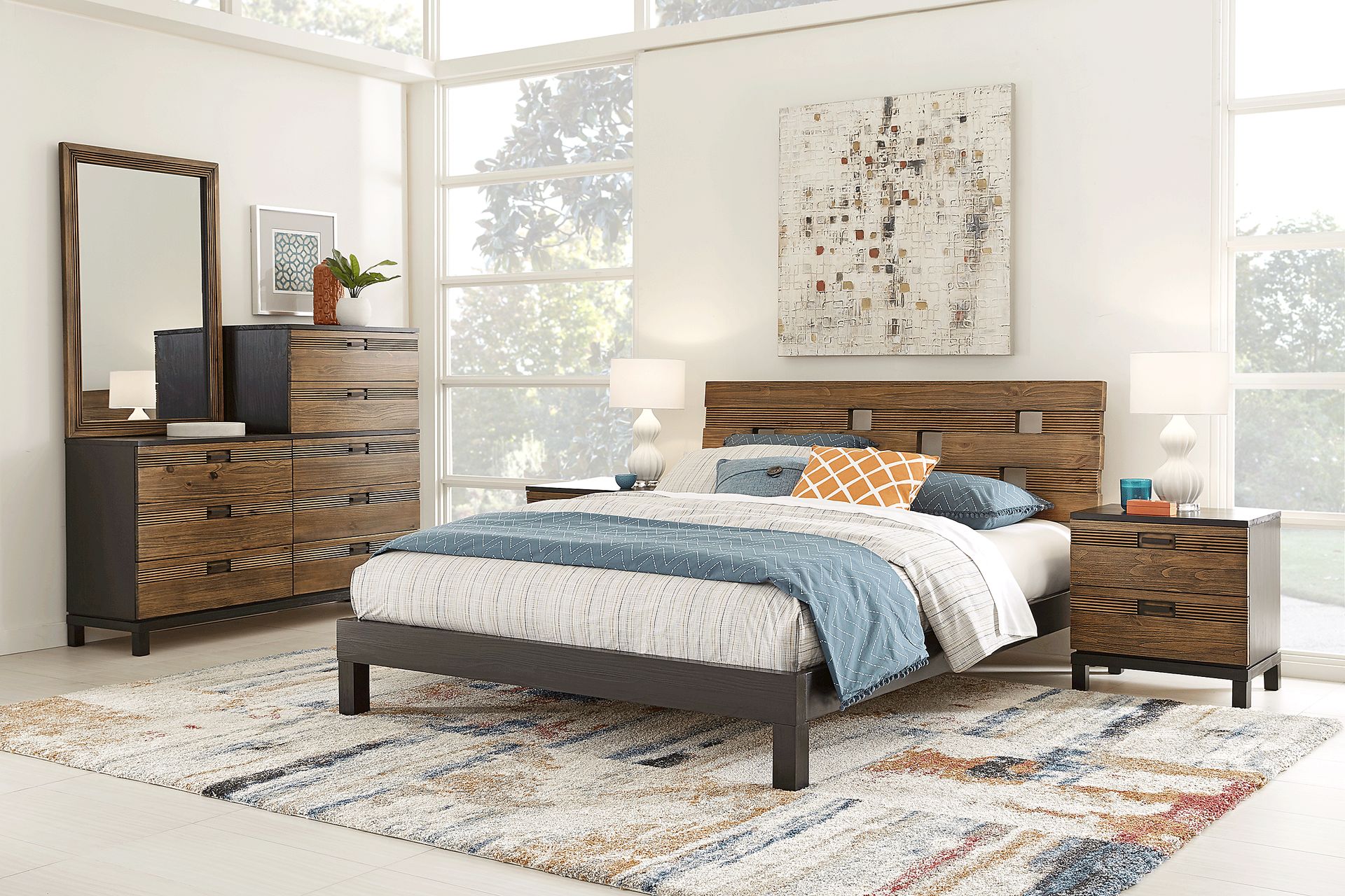 Gardenia Honey 6 Pc Queen Platform Bedroom - Image 1