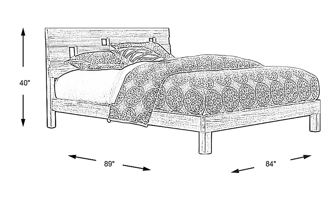 Gardenia Pecan 3 Pc King Platform Bed