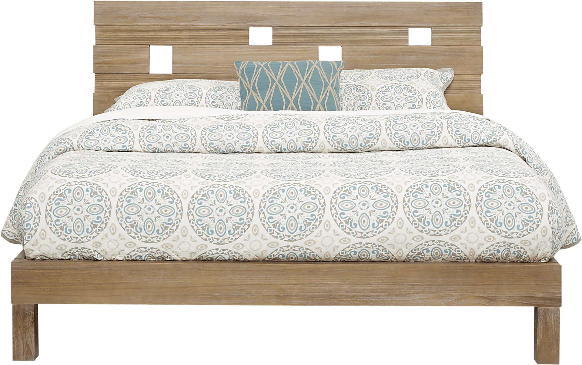Gardenia Pecan 3 Pc Queen Platform Bed - Image 4