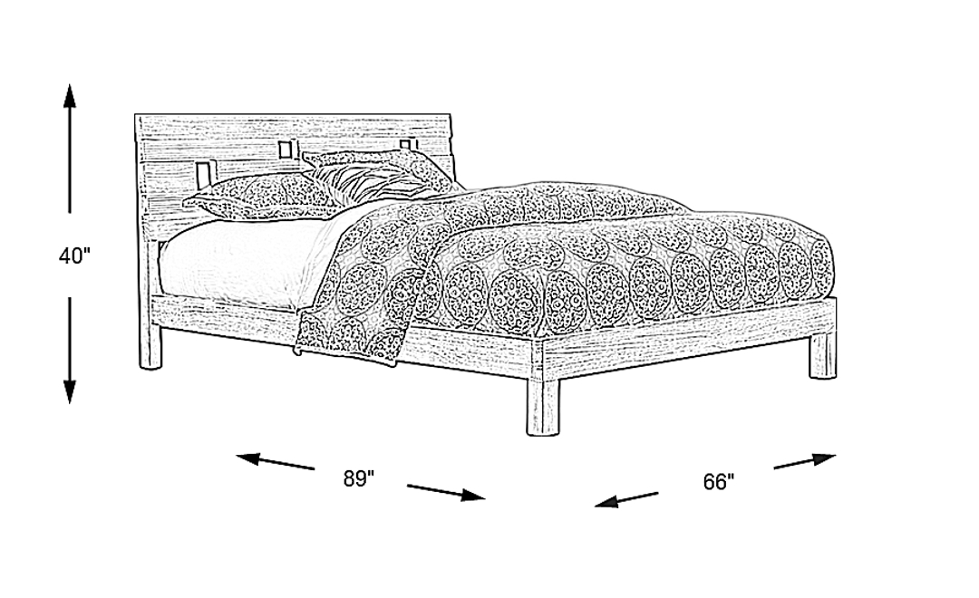 Gardenia Pecan 3 Pc Queen Platform Bed