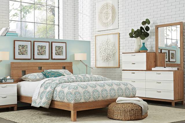 Gardenia Pecan 5 Pc King Platform Bedroom - Thumbnail - Image 1