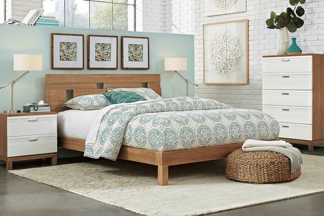Gardenia Pecan 5 Pc King Platform Bedroom - Thumbnail - Image 1