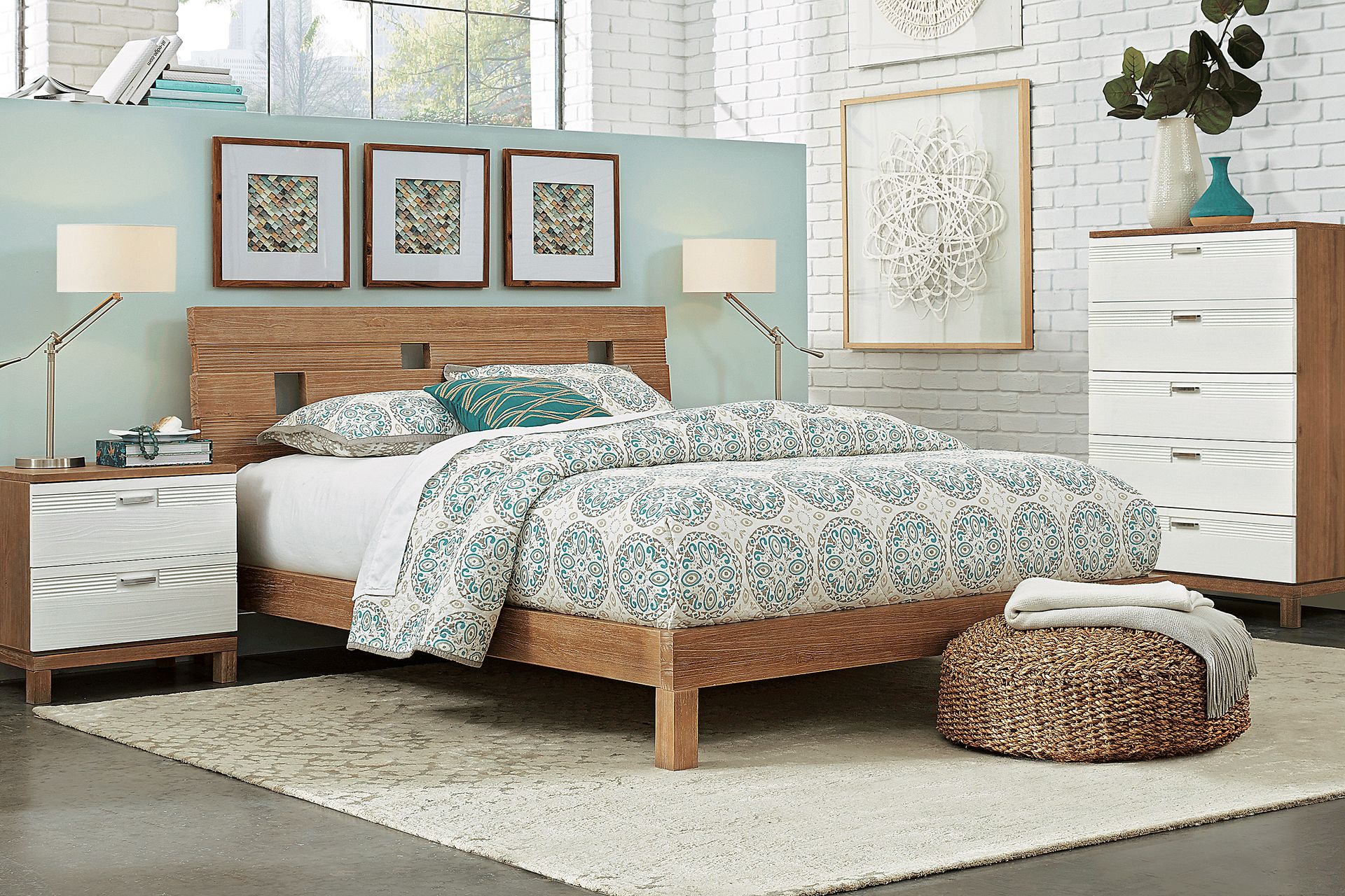 Gardenia Pecan 5 Pc Queen Platform Bedroom - Image 1