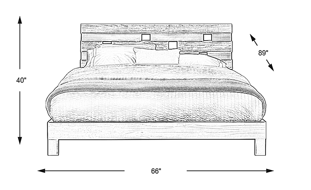 Gardenia Silver 3 Pc Queen Platform Bed