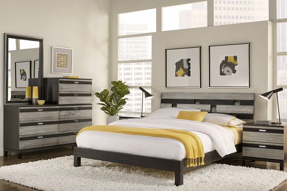 Gardenia Silver 5 Pc King Platform Bedroom