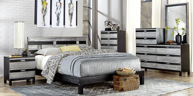 Gardenia Silver 5 Pc Queen Platform Bedroom - Thumbnail - Image 2
