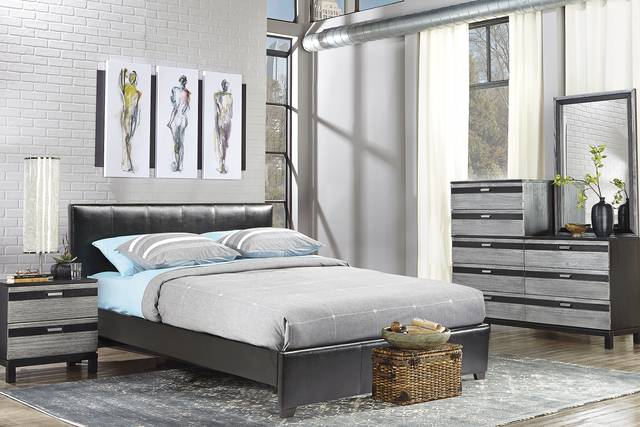 Gardenia Silver 5 Pc Queen Upholstered Bedroom - Thumbnail - Image 1