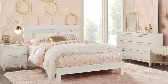 Gardenia Kids White 5 Pc Twin Platform Bedroom - Thumbnail - Image 1