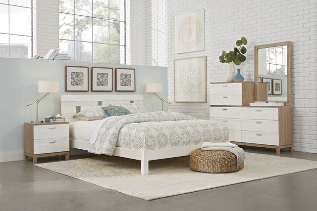 Gardenia White 7 Pc King Platform Bedroom - Thumbnail - Image 1