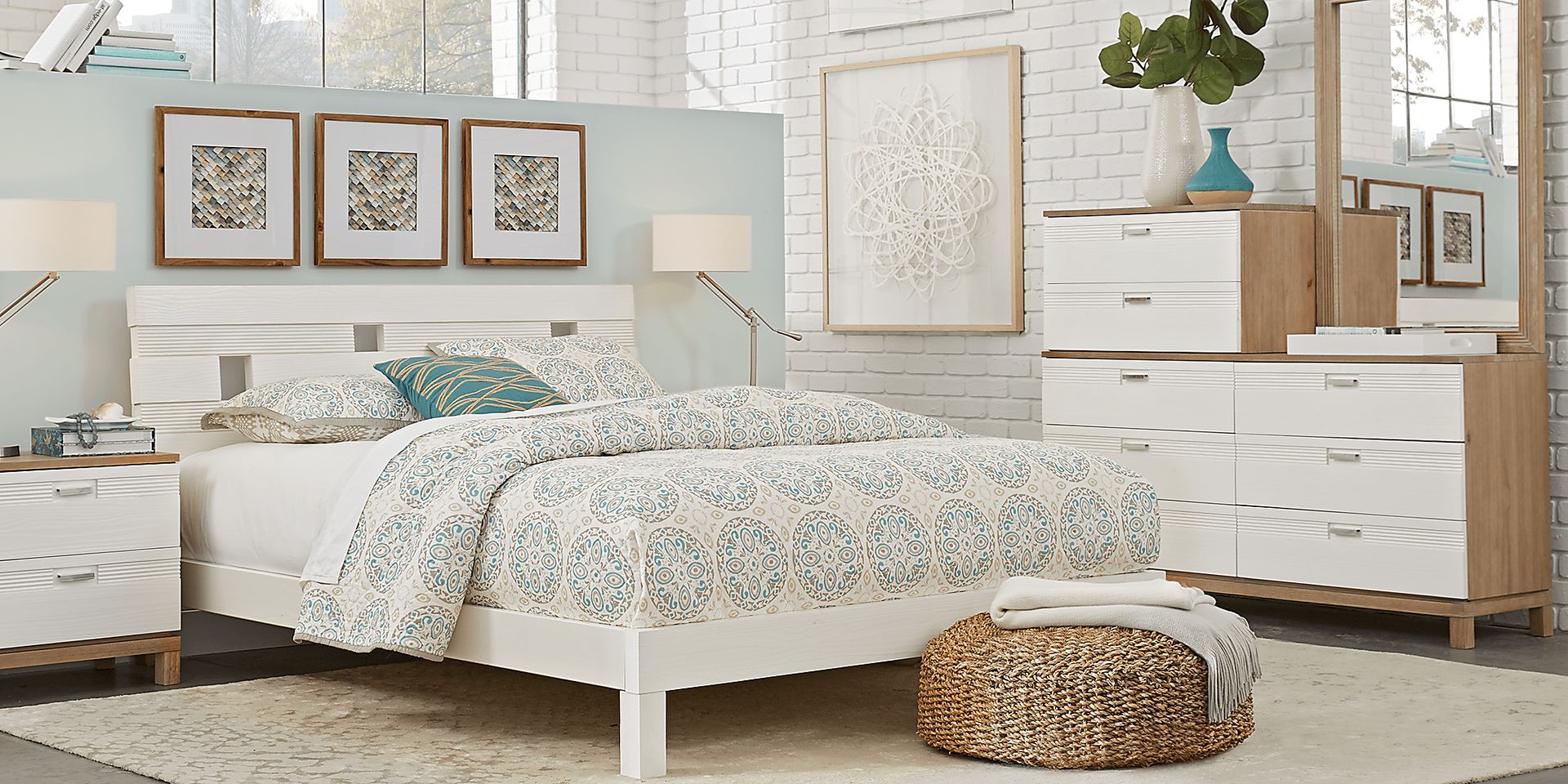 Gardenia White 7 Pc Queen Platform Bedroom - Image 1