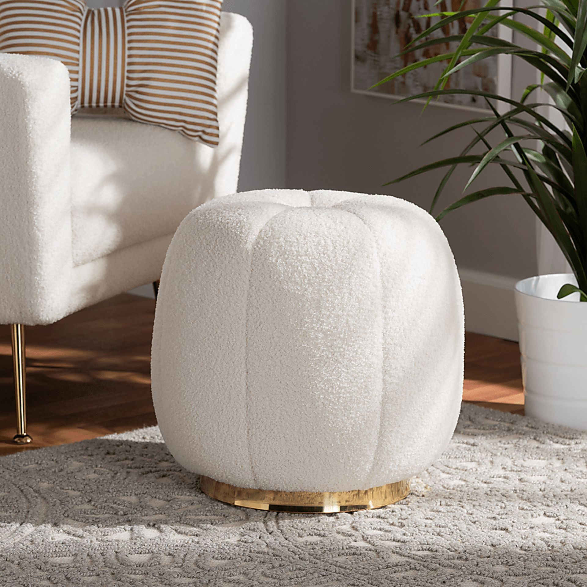 Gargonza Ivory Ottoman - Image 2
