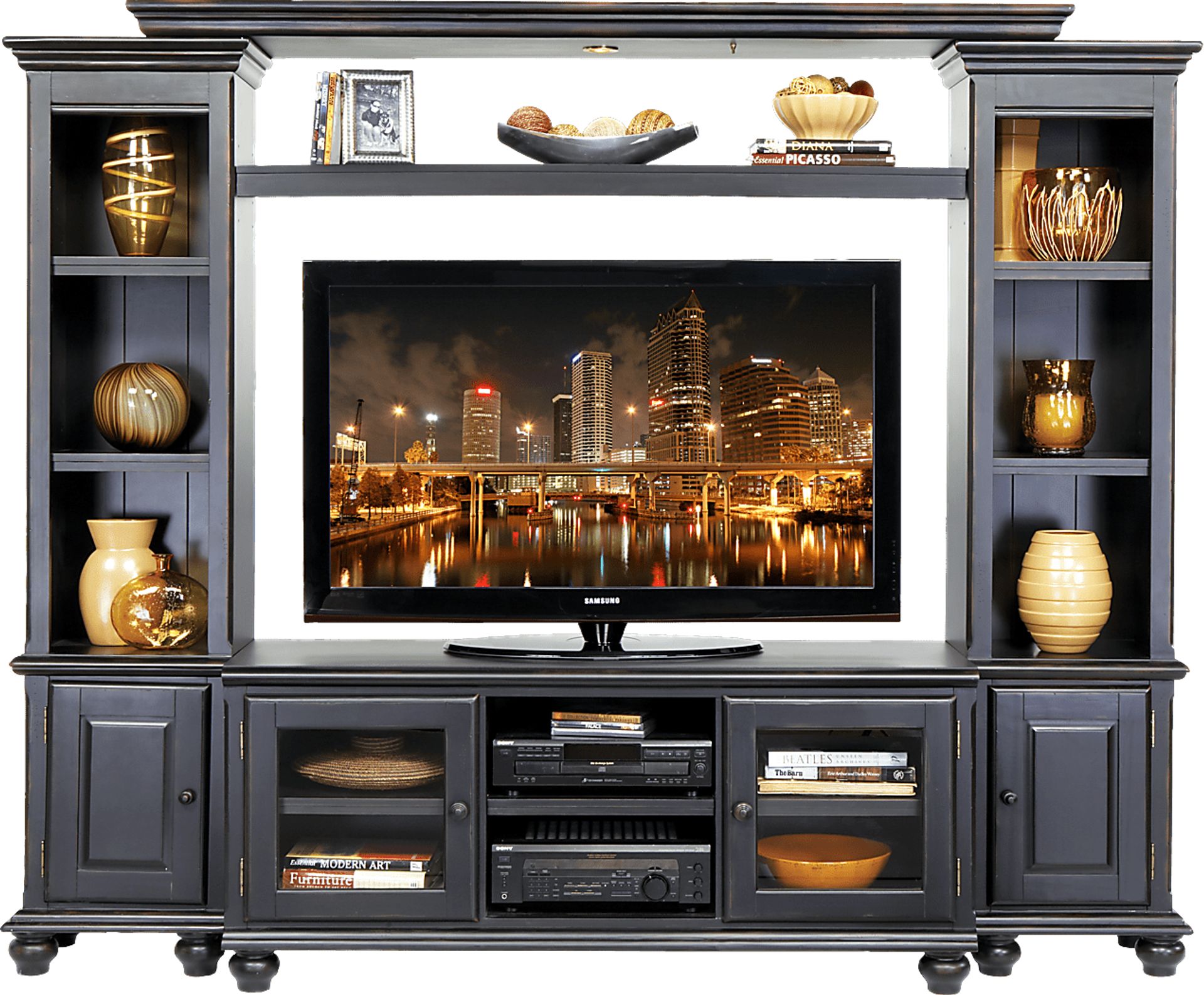 Garland 4 Pc Black Wall Unit - Image 1
