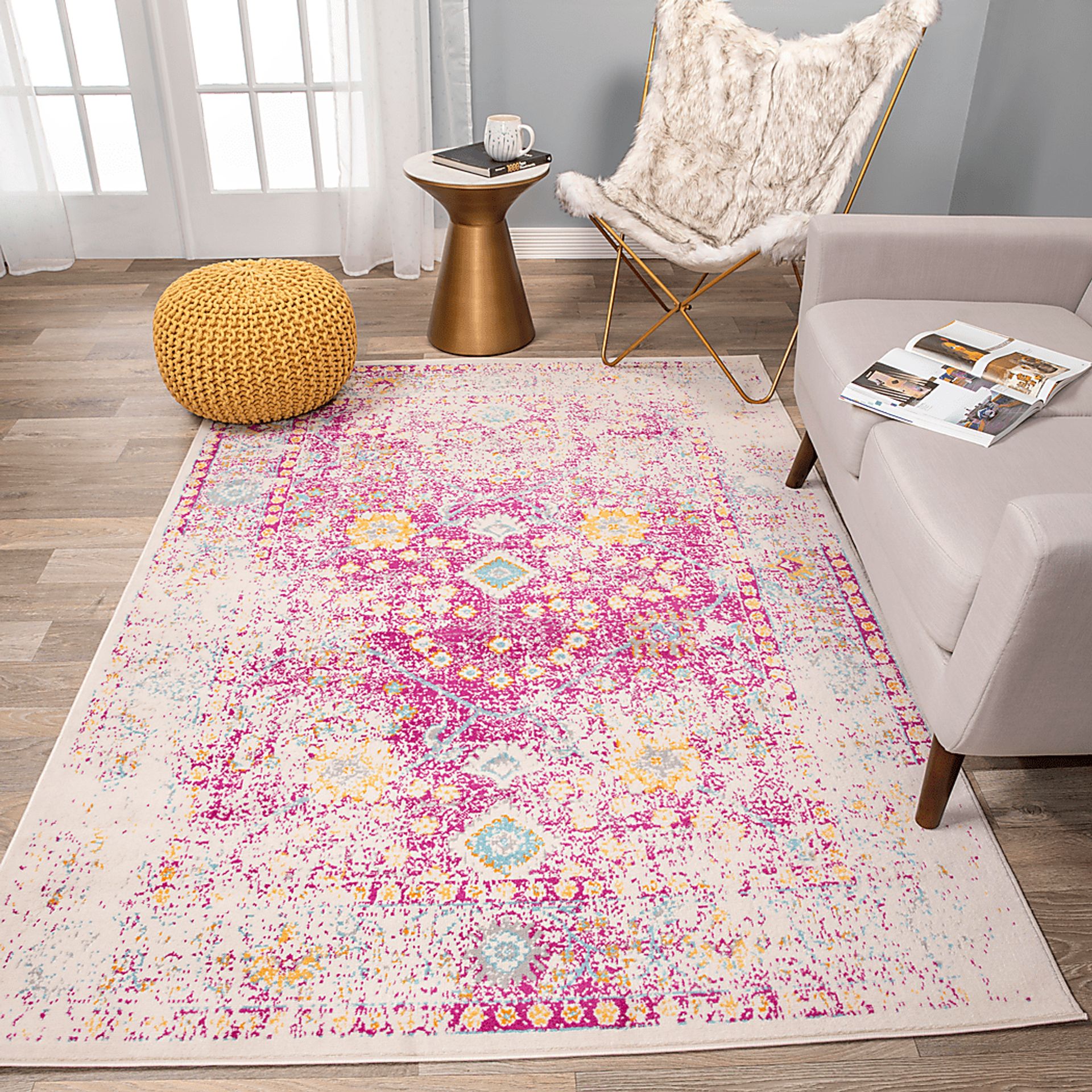 Garlon Pink 5' x 7' Rug - Image 4