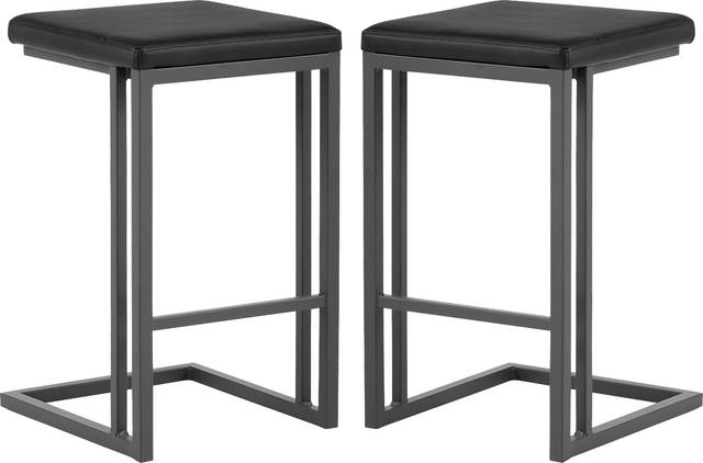 Garnett Black Counter Height Stool, Set of 2 - Thumbnail - Image 1