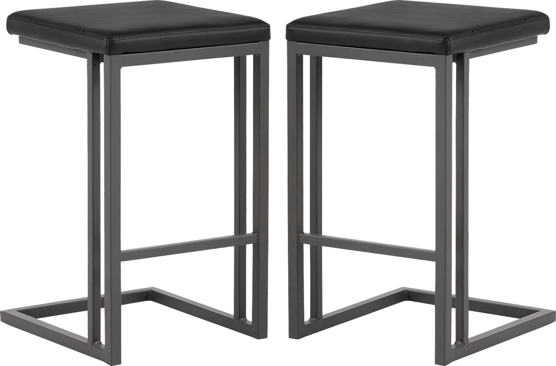 Garnett Black Counter Height Stool, Set of 2 - Image 1