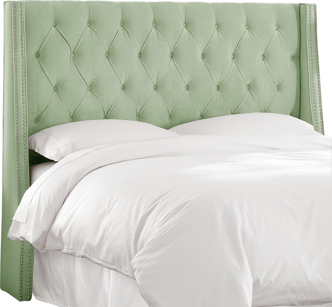 Garonne Green Queen Upholstered Headboard