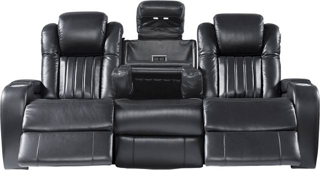 Garson Black Power Plus Reclining Sofa - Thumbnail - Image 3