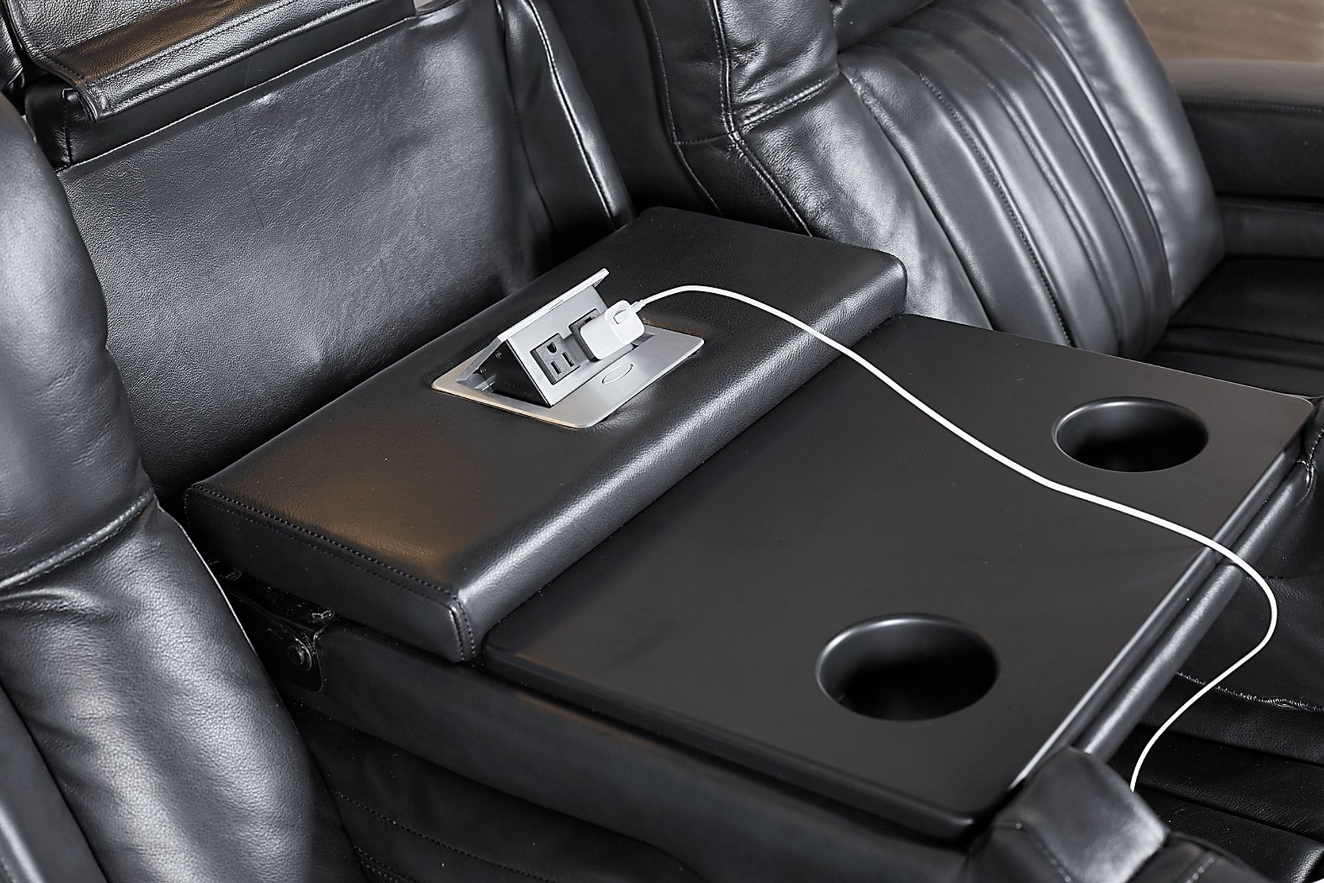 Garson Black Power Plus Reclining Sofa - Image 5