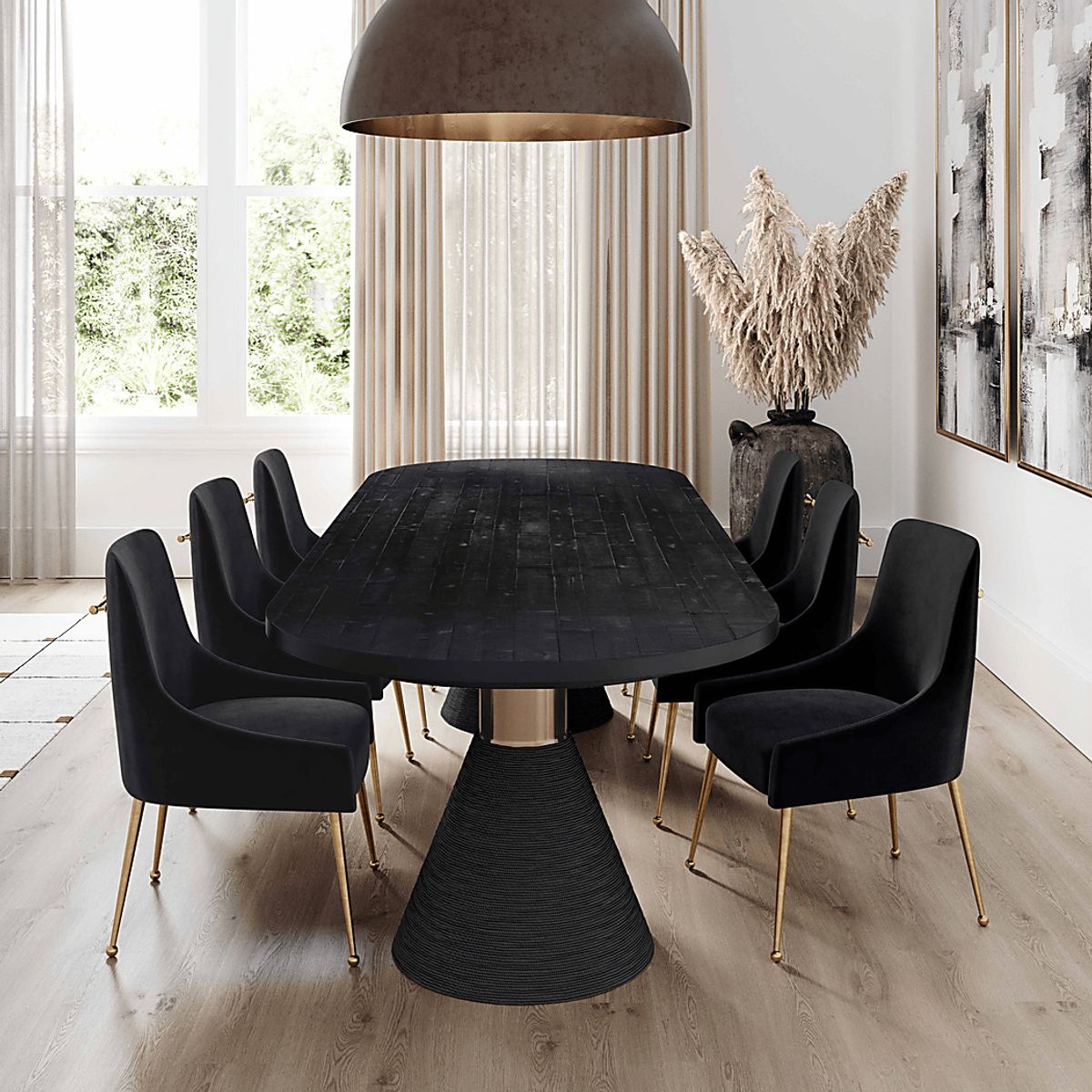 Gasteiger Black Black,Colors Oval Dining Table | Rooms to Go