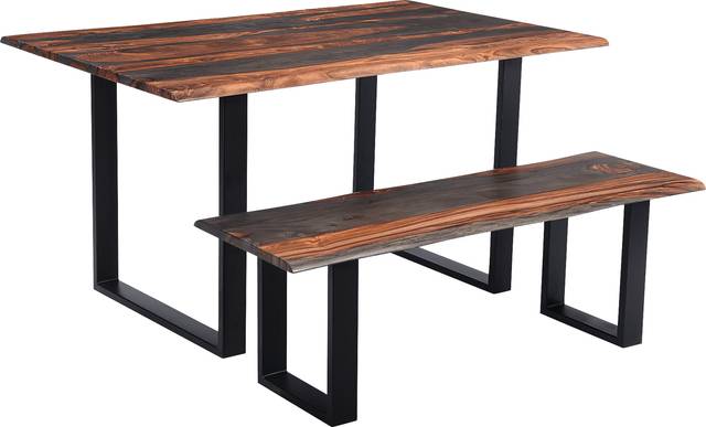 Gateside Brown Dining Bench - Thumbnail - Image 3