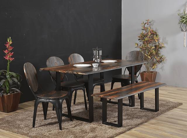 Gateside Brown Dining Bench - Thumbnail - Image 5