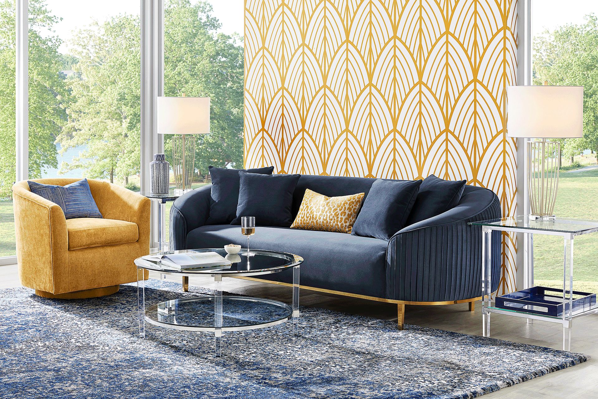 Mikaela Sunflower Swivel Accent Chair - Image 2