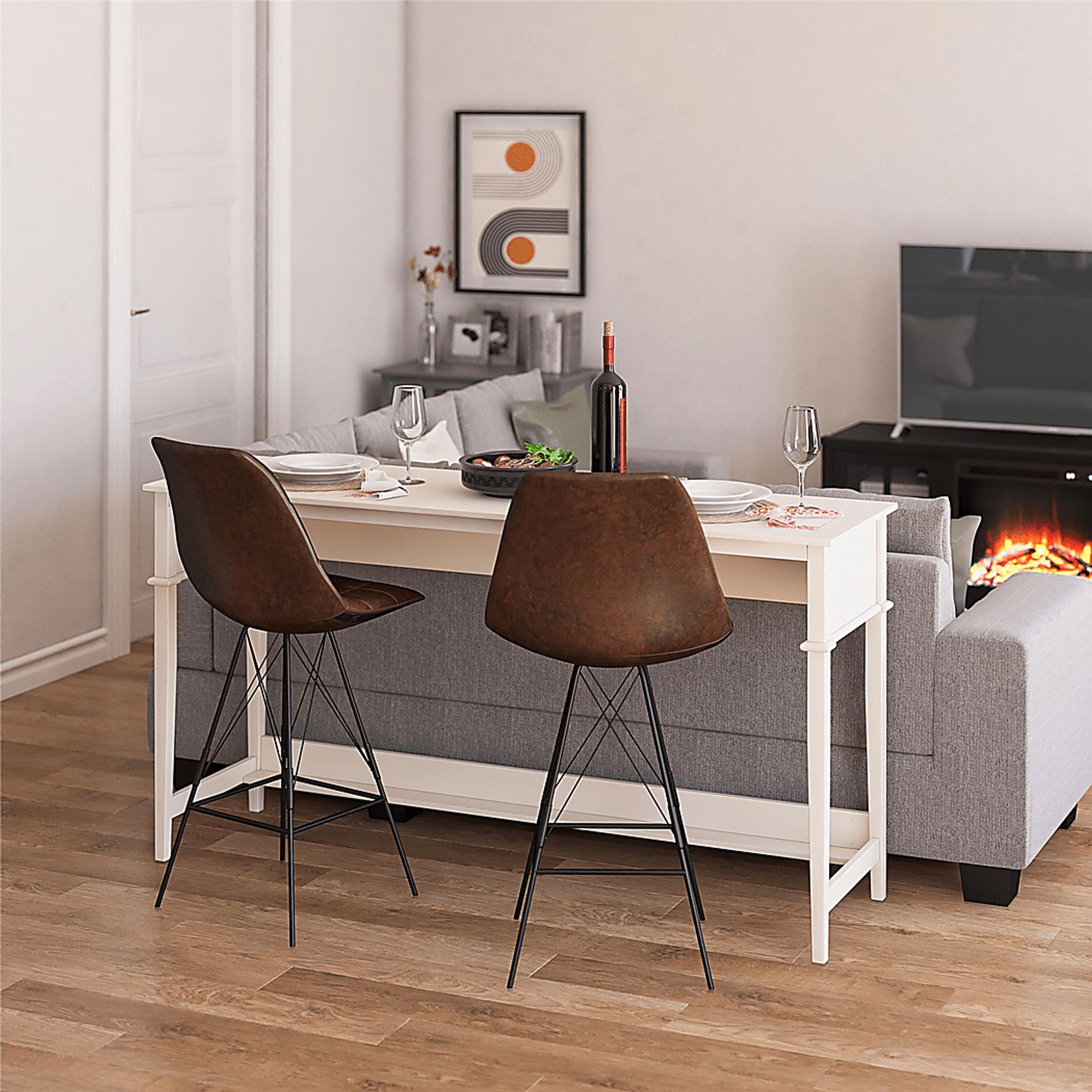 Gaucelm White Console Table - Image 2