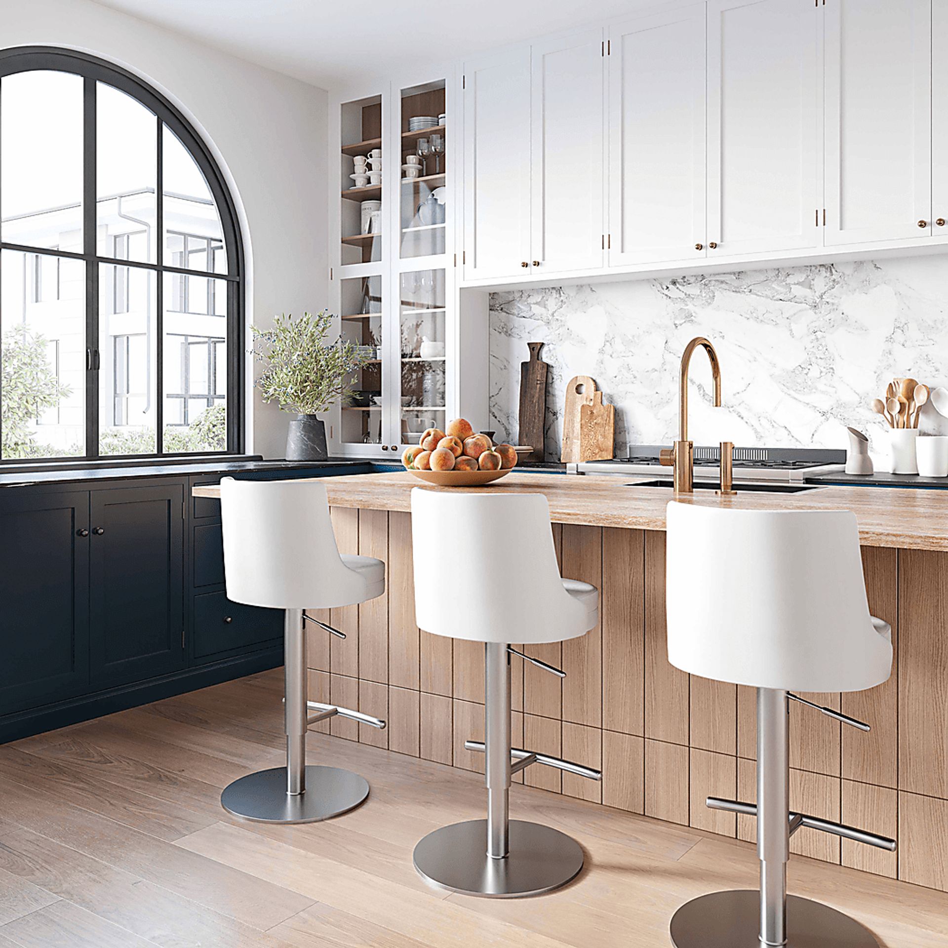 Gaudio White Barstool - Image 2