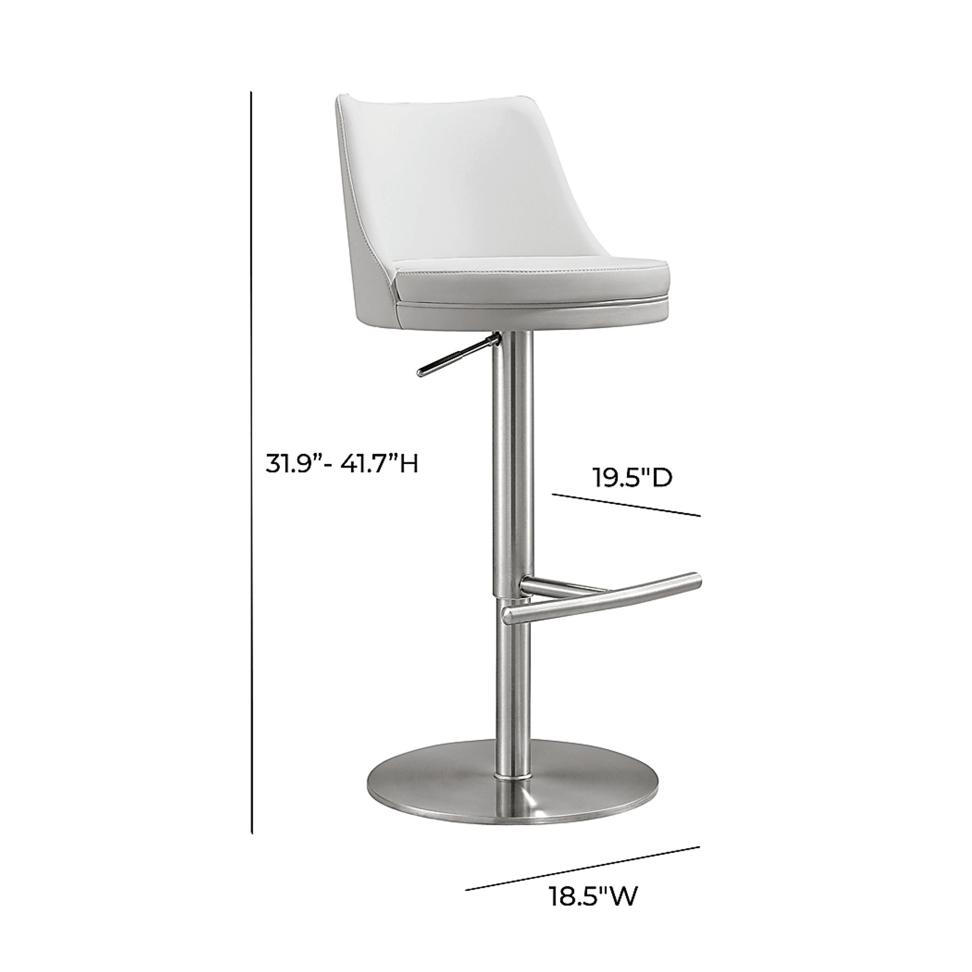 Gaudio White Barstool - Image 8