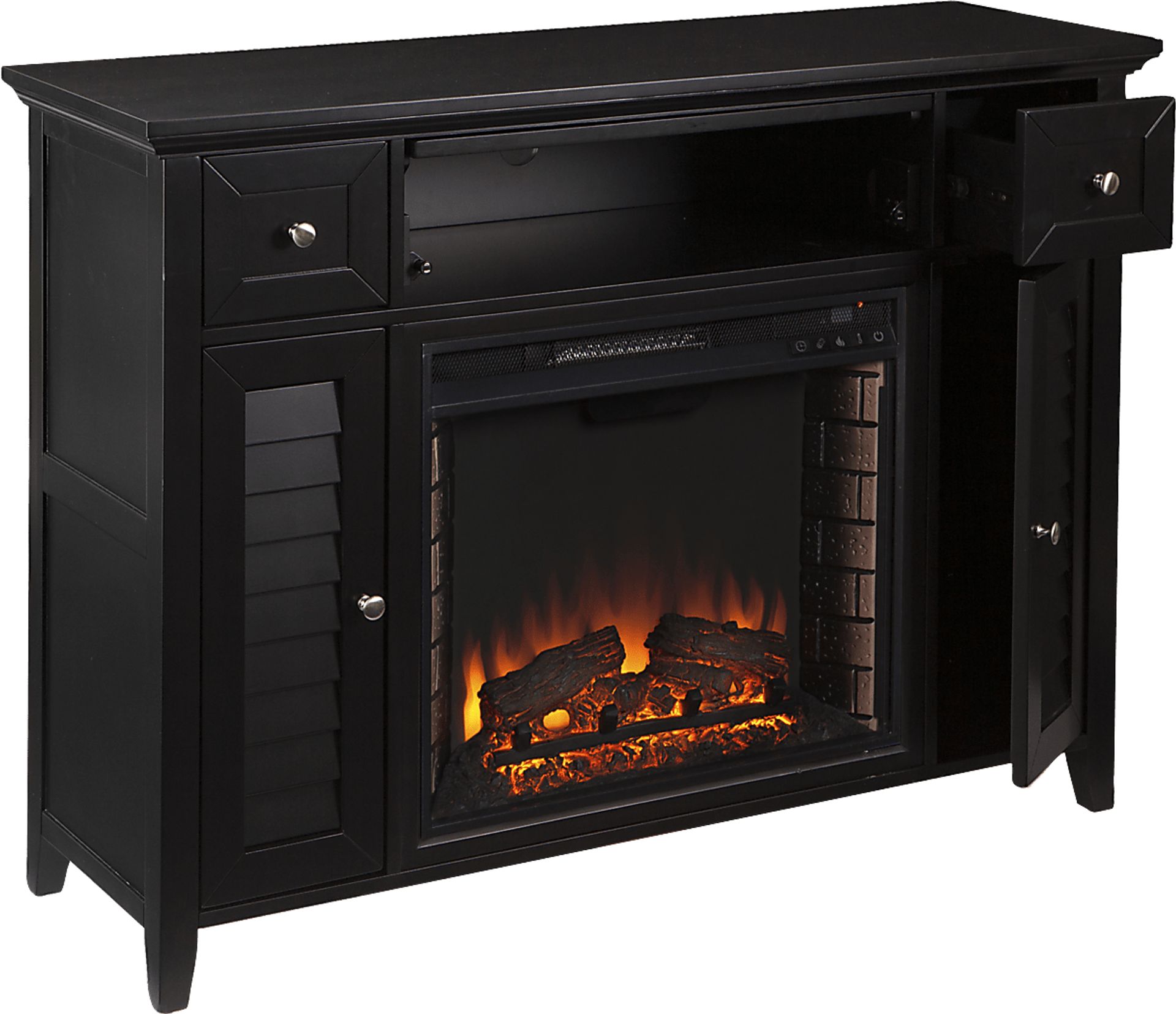 Gavenwood Black 48 in. Console with Electric Fireplace - Image 1