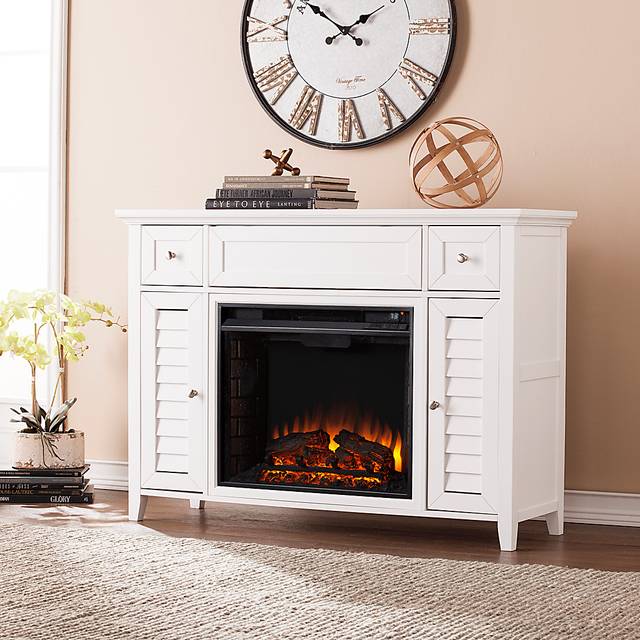 Gavenwood White 48 in. Console with Electric Fireplace - Thumbnail - Image 2